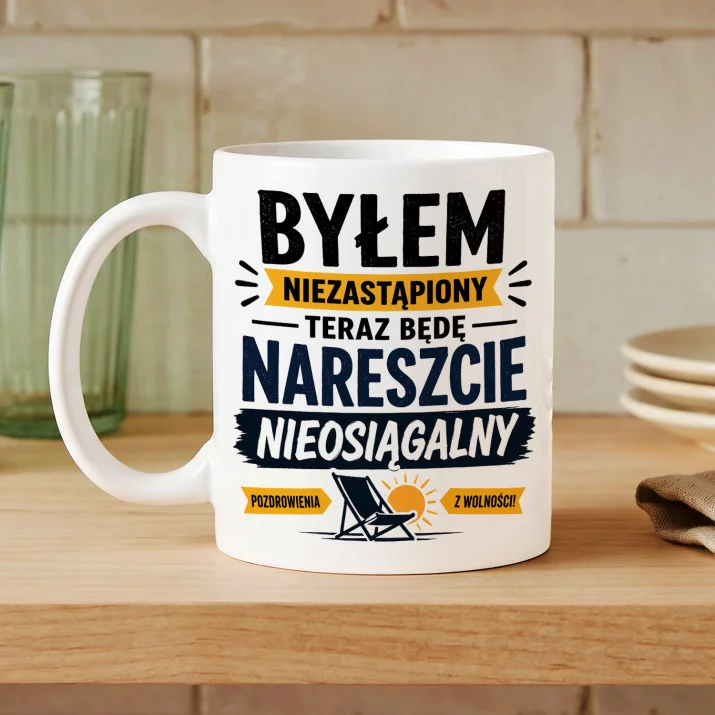 Kubek Z Nadrukiem Na Odejście Z Pracy Prezent Dla Mężczyzny: Byłem Niezastąpiony Kubek Z Nadrukiem Na Odejście Z Pracy Prezent Dla Mężczyzny: Byłem Niezastąpiony