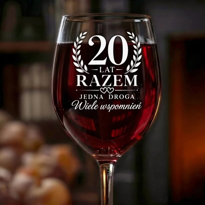 Kieliszek Do Wina Na 20 Rocznicę Ślubu Prezent Dla Mężczyzny: 20 Lat Razem Grawer