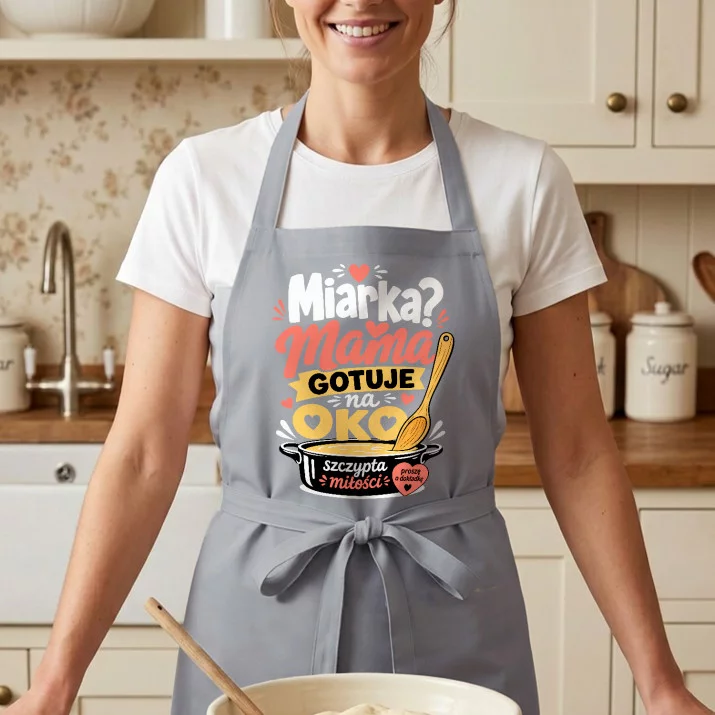 Fartuch Na Dzień Mamy Prezent Dla Mamy Kobiety: Miarka? Mama Gotuje Na Oko