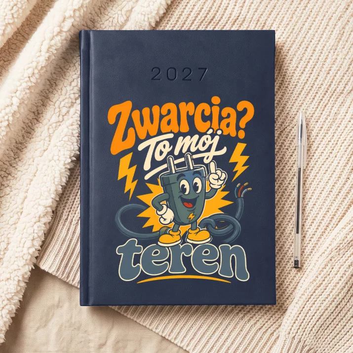 Kalendarz Książkowy A5 2027 Dla Elektryka Prezent Dla Mężczyzny: Retro Maskotka Elektryka Kalendarz Książkowy A5 2027 Dla Elektryka Prezent Dla Mężczyzny: Retro Maskotka Elektryka