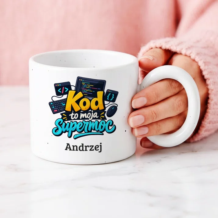 Kubek Premium Dla Informatyka Prezent Dla Mężczyzny: Kod To Moja Supermoc
