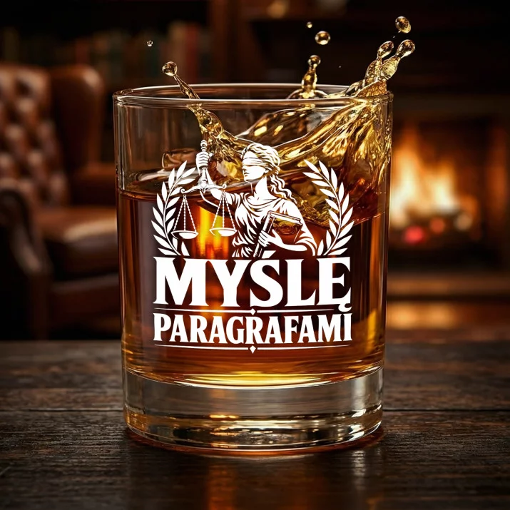 Szklanka Do Whisky Dla Studenta Prawa Prezent Dla Mężczyzny: Myślę Paragrafami
