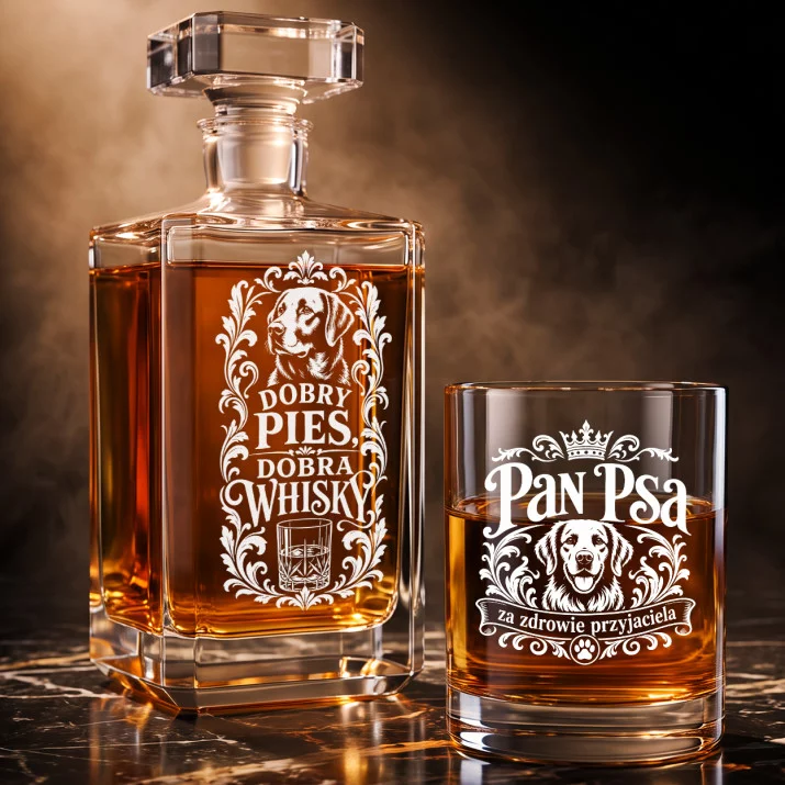 Zestaw Do Whisky Dla Psiarza Prezent Dla Mężczyzny: Dobry Pies, Dobra Whisky