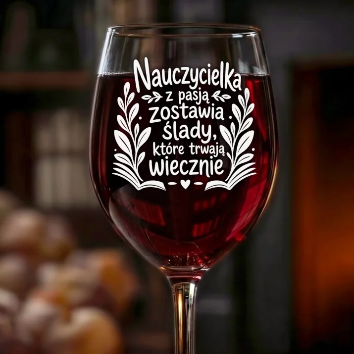 Kieliszek Do Wina Dla Nauczycielki Prezent Na Dzień Nauczyciela Dla Kobiety: Nauczycielka Z Pasją Kieliszek Do Wina Dla Nauczycielki Prezent Na Dzień Nauczyciela Dla Kobiety: Nauczycielka Z Pasją