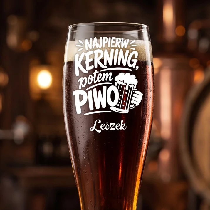 Szklanka Do Piwa Dla Grafika Prezent Dla Mężczyzny: Kerning I Kufel