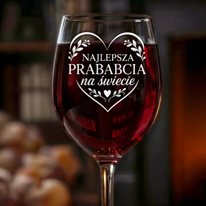 Kieliszek Do Wina Dla Prababci Prezent Na Dzień Babci Dla Kobiety: Najlepsza Prababcia Serce Kieliszek Do Wina Dla Prababci Prezent Na Dzień Babci Dla Kobiety: Najlepsza Prababcia Serce
