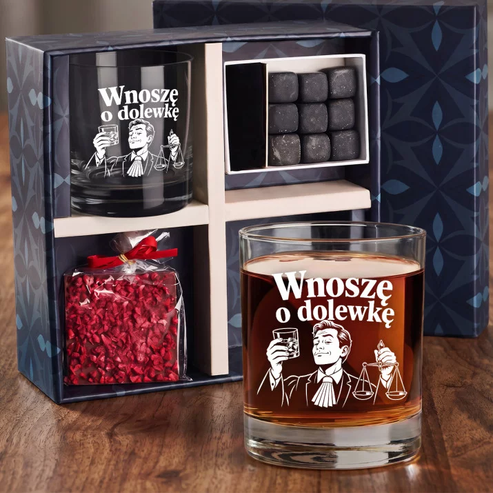 Zestaw Prezentowy Whisky Dla Prawnika Dla Mężczyzny: Wnoszę O Dolewkę