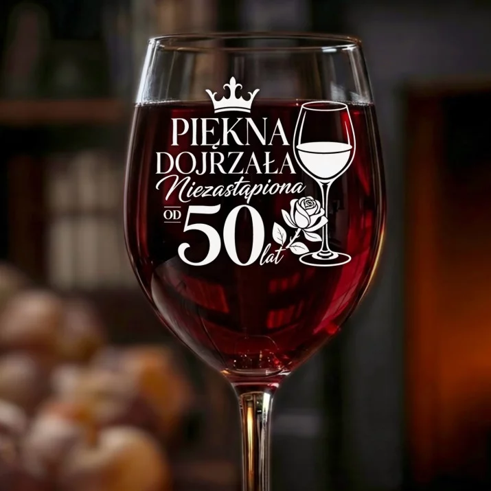 Kieliszek Do Wina Dla Kobiety 50 Lat Prezent Na 50 Urodziny Dla Kobiety: Piękna Niezastąpiona 50 Lat