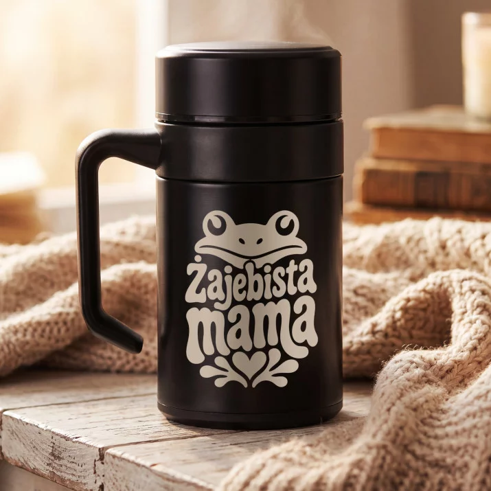 Kubek Termiczny Z Grawerem Dla Mamy Prezent Na Dzień Mamy Dla Kobiety: Żajebista Mama