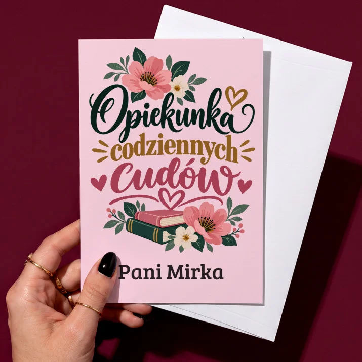 Kartka Personalizowana Dla Wychowawczyni Prezent Dla Kobiety: Opiekunka Codziennych Kartka Personalizowana Dla Wychowawczyni Prezent Dla Kobiety: Opiekunka Codziennych