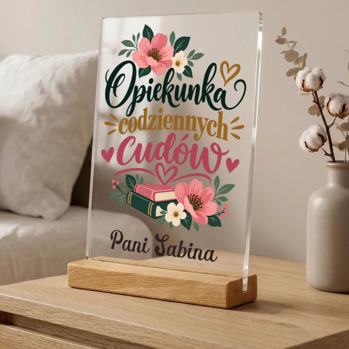 Druk Na Szkle Dla Wychowawczyni Prezent Dla Kobiety: Opiekunka Codziennych Druk Na Szkle Dla Wychowawczyni Prezent Dla Kobiety: Opiekunka Codziennych