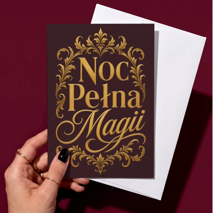 Kartka z Życzeniami Na Andrzejki Dla Kobiety: Nocna Ornamentyka