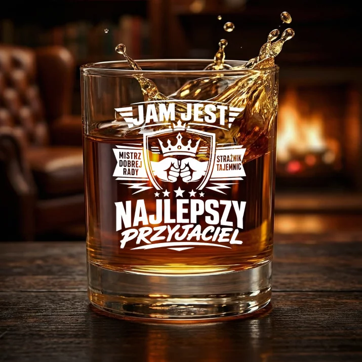 Szklanka Do Whisky Dla Najlepszego Przyjaciela Prezent Dla Mężczyzny: Jam Jest Najlepszy Przyjaciel