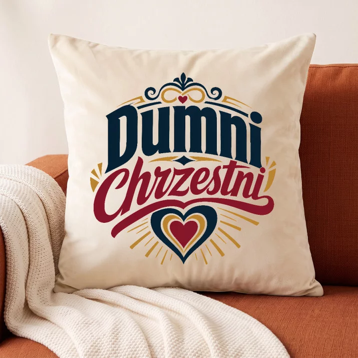 Poduszka Dekoracyjna Dla Chrzestnych Prezent Dla Pary: Duma Chrzestnych Poduszka Dekoracyjna Dla Chrzestnych Prezent Dla Pary: Duma Chrzestnych