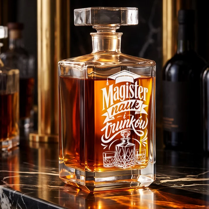 Karafka Do Whisky z Grawerem Dla Magistra Prezent: Toast Naukowca Karafka Do Whisky z Grawerem Dla Magistra Prezent: Toast Naukowca