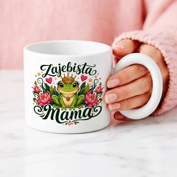 Kubek Z Okrągłym Uchem Dla Mamy Prezent Na Dzień Mamy Dla Kobiety: Zajebista Mama