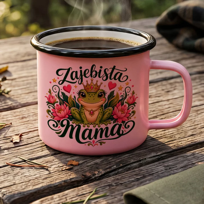 Kubek Emaliowany Dla Mamy Prezent Na Dzień Mamy Dla Kobiety: Zajebista Mama Kubek Emaliowany Dla Mamy Prezent Na Dzień Mamy Dla Kobiety: Zajebista Mama