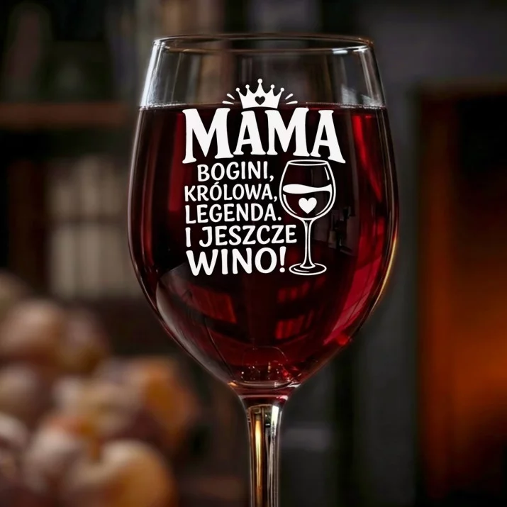 Kieliszek Do Wina Dla Mamy Prezent Na Dzień Mamy Dla Kobiety: Mama I Wino Kieliszek Do Wina Dla Mamy Prezent Na Dzień Mamy Dla Kobiety: Mama I Wino
