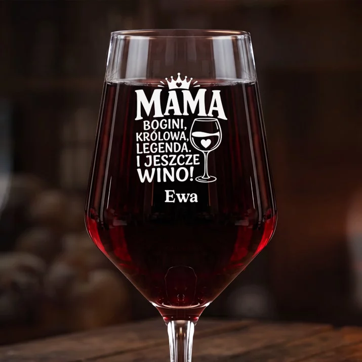 Mega Kieliszek Do Wina z Grawerem Dla Mamy Prezent Na Dzień Mamy Dla Kobiety: Mama I Wino Mega Kieliszek Do Wina z Grawerem Dla Mamy Prezent Na Dzień Mamy Dla Kobiety: Mama I Wino