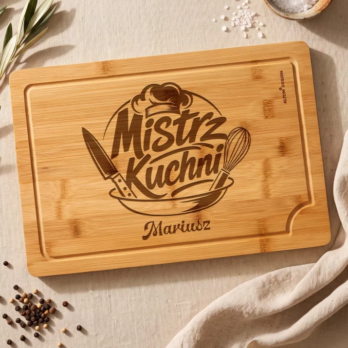 Deska Do Krojenia z Grawerem Dla Kucharza Prezent Dla Mężczyzny: Mistrz Kuchni Deska Do Krojenia z Grawerem Dla Kucharza Prezent Dla Mężczyzny: Mistrz Kuchni
