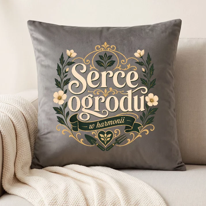 Poduszka Dekoracyjna Dla Ogrodnika Prezent Dla Mężczyzny: Serce Ogrodu Poduszka Dekoracyjna Dla Ogrodnika Prezent Dla Mężczyzny: Serce Ogrodu