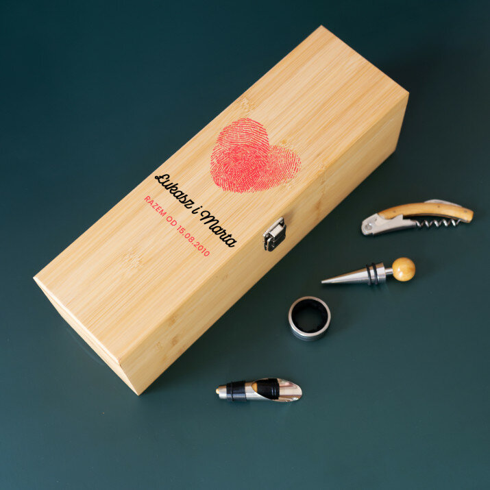 Fingerprints - Skrzynka na wino z akcesoriami