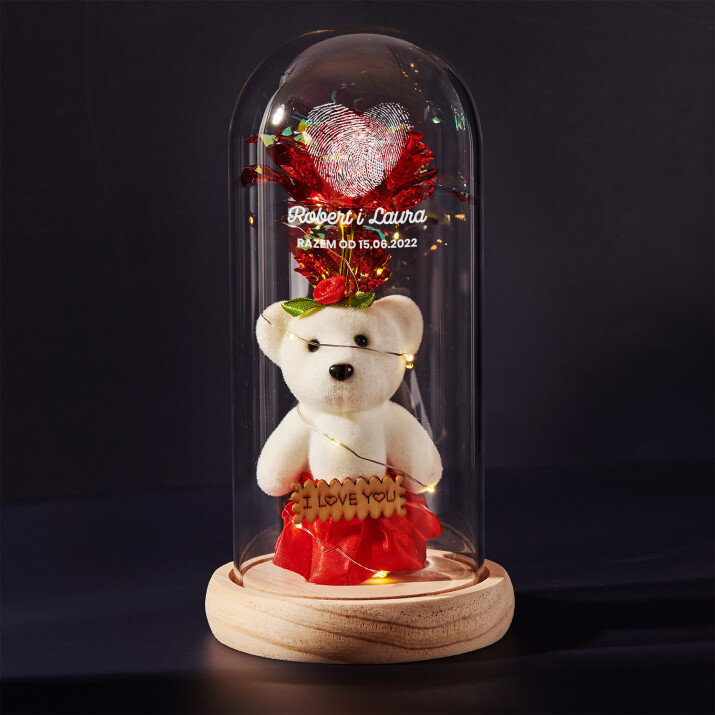 Fingerprints - Wieczna róża z misiem Fingerprints - Wieczna róża z misiem