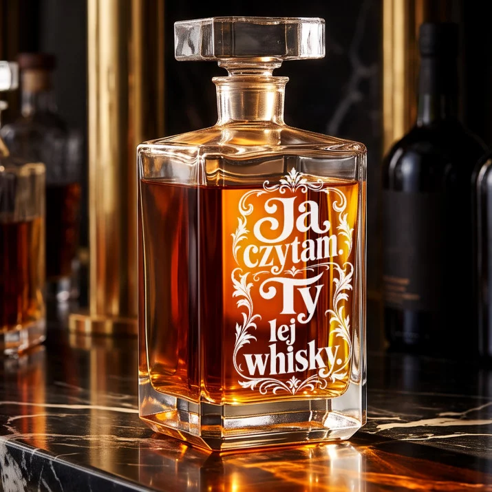 Karafka Do Whisky z Grawerem Dla Czytelnika Prezent: Ja Czytam. Ty Lej Whisky. Karafka Do Whisky z Grawerem Dla Czytelnika Prezent: Ja Czytam. Ty Lej Whisky.