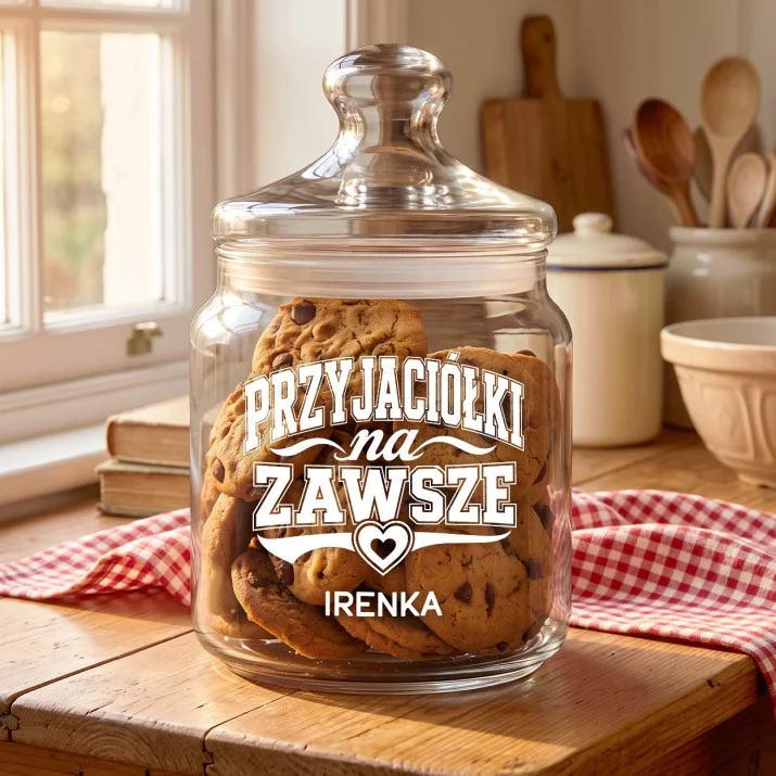 Słoik Na Ciastka z Grawerem Dla Przyjaciółki Prezent Dla Kobiety: Przyjaciółki Na Zawsze Słoik Na Ciastka z Grawerem Dla Przyjaciółki Prezent Dla Kobiety: Przyjaciółki Na Zawsze