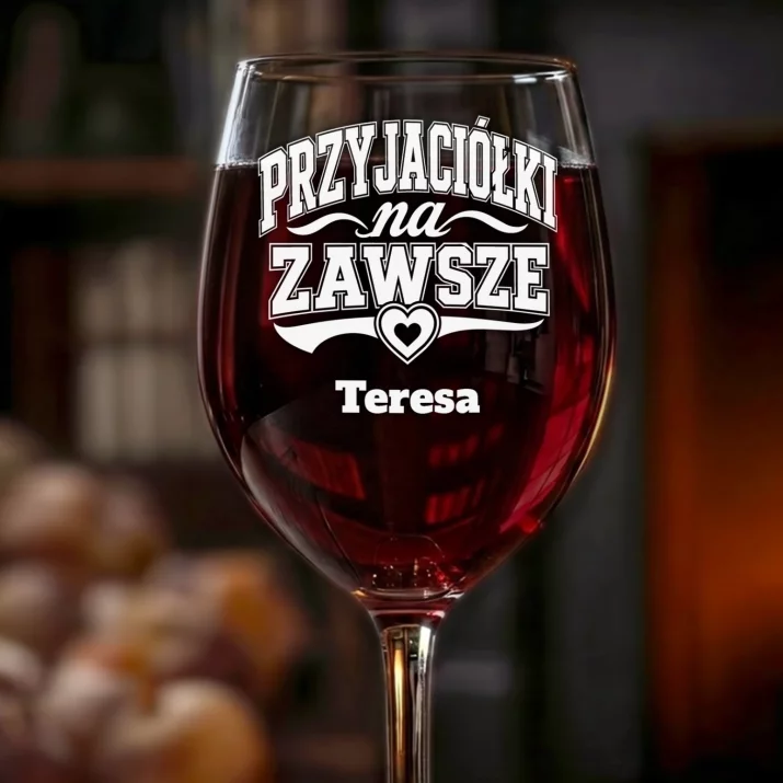 Kieliszek Do Wina z Grawerem Dla Przyjaciółki Prezent Dla Kobiety: Przyjaciółki Na Zawsze