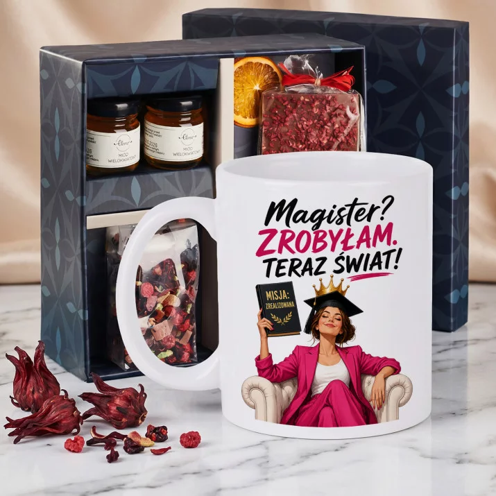 Zestaw Prezenowy Z Kubkiem Na Obronę Magistra: Magister? Zrobiłam! Zestaw Prezenowy Z Kubkiem Na Obronę Magistra: Magister? Zrobiłam!