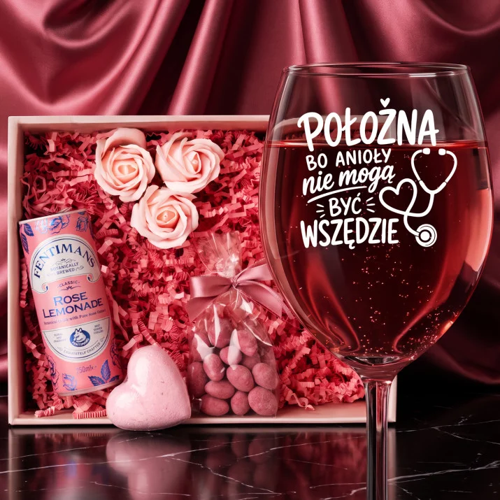Różowy Zestaw Prezentowy Dla Położnej Dla Kobiety: Położna Jak Anioł