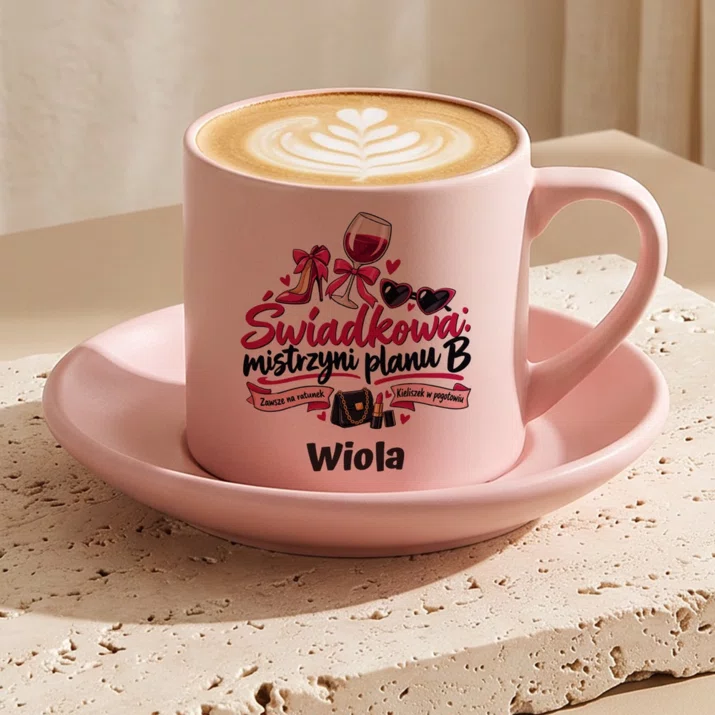 Filiżanka Personalizowana Dla Świadkowej Prezent Dla Kobiety: Świadkowa: Mistrzyni Filiżanka Personalizowana Dla Świadkowej Prezent Dla Kobiety: Świadkowa: Mistrzyni