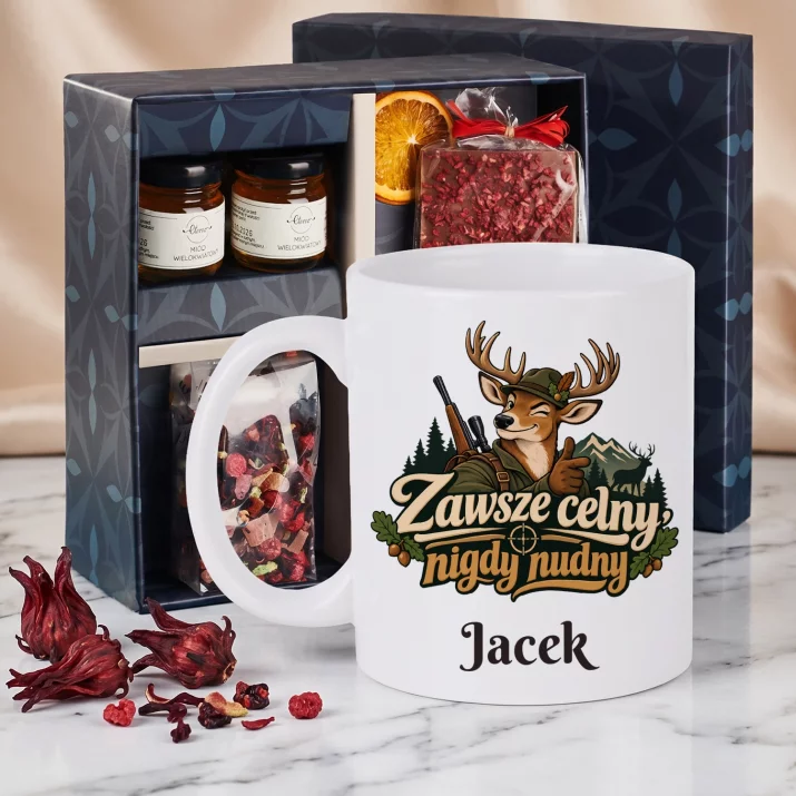 Zestaw Prezentowy z Kubkiem Dla Myśliwego Dla Mężczyzny: Zawsze Celny, Nigdy Nudny Zestaw Prezentowy z Kubkiem Dla Myśliwego Dla Mężczyzny: Zawsze Celny, Nigdy Nudny