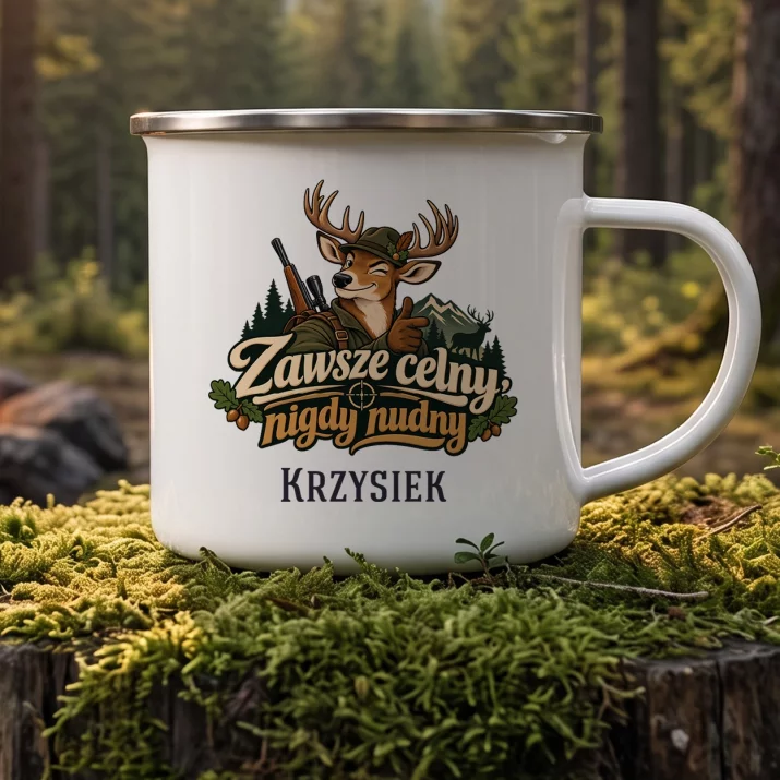 Kubek Emaliowany Dla Myśliwego Prezent Dla Mężczyzny: Zawsze Celny, Nigdy Nudny Kubek Emaliowany Dla Myśliwego Prezent Dla Mężczyzny: Zawsze Celny, Nigdy Nudny