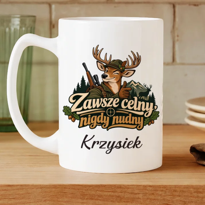 Kubek Personalizowany Dla Myśliwego Prezent Dla Mężczyzny: Zawsze Celny, Nigdy Nudny Kubek Personalizowany Dla Myśliwego Prezent Dla Mężczyzny: Zawsze Celny, Nigdy Nudny