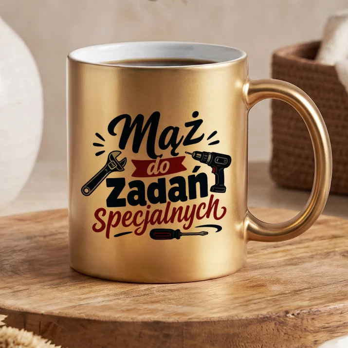 Złoty Kubek Dla Męża Prezent Na Rocznicę Ślubu Dla Mężczyzny: Męska Odznaka Humoru Złoty Kubek Dla Męża Prezent Na Rocznicę Ślubu Dla Mężczyzny: Męska Odznaka Humoru
