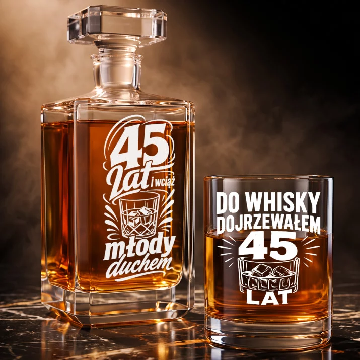 Zestaw Do Whisky Dla 45 Latka Prezent Na 45 Urodziny Dla Mężczyzny: Dojrzały Z Humorem