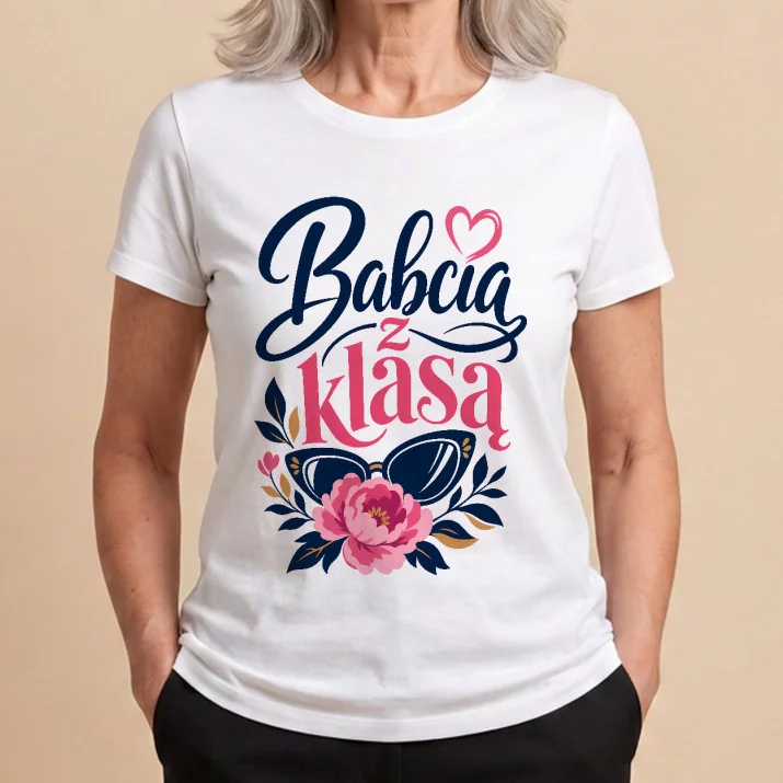 Koszulka Damska Biała Dla Babci Prezent Na Dzień Babci Dla Kobiety: Klasyczna Elegancja