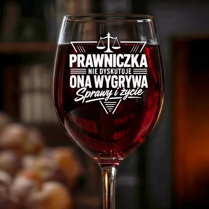 Kieliszek Do Wina Dla Prawniczki Prezent Dla Kobiety: Prawniczka Ona Wygrywa