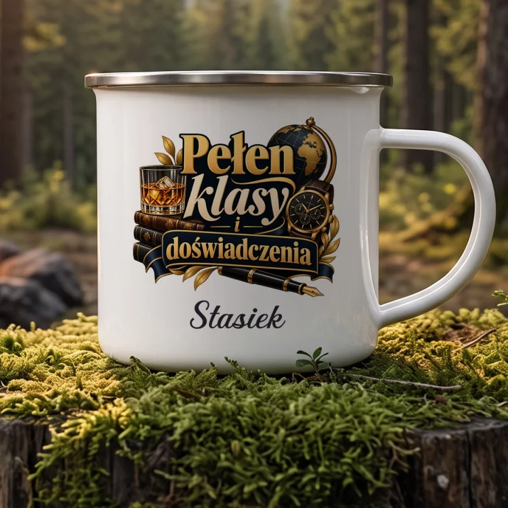 Kubek Emaliowany Na 50 Urodziny Prezent Dla 50 Latka Mężczyzny: Pełen Klasy I Kubek Emaliowany Na 50 Urodziny Prezent Dla 50 Latka Mężczyzny: Pełen Klasy I