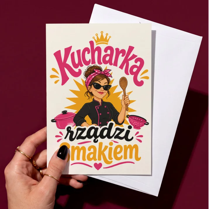 Kartka z Życzeniami Dla Kucharki Dla Kobiety: Kuchenny Humor Kartka z Życzeniami Dla Kucharki Dla Kobiety: Kuchenny Humor