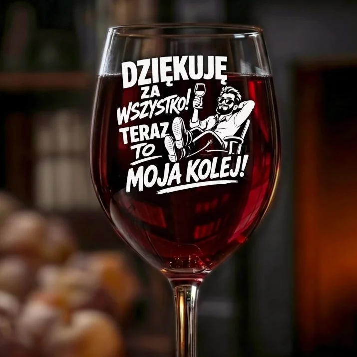 Kieliszek Do Wina Na Pożegnanie W Pracy Prezent Dla Mężczyzny: Dziękuję Za Wszystko