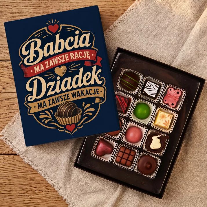 Czekoladki Dla Babci i Dziadka Prezent : Babcia Racja Dziadek Wakacje