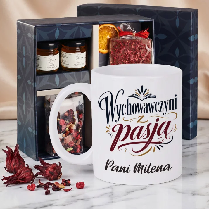 Zestaw Prezenowy z Kubkiem Dla Wychowawczyni Dla Kobiety: Wychowawczyni Z Pasją Zestaw Prezenowy z Kubkiem Dla Wychowawczyni Dla Kobiety: Wychowawczyni Z Pasją