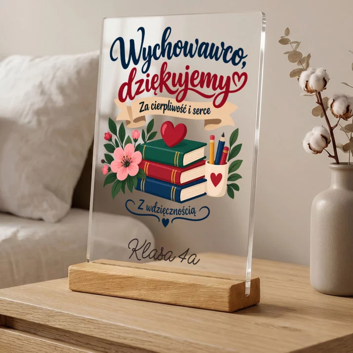 Druk Na Szkle Dla Wychowawcy Prezent Na Dzień Nauczyciela Dla Mężczyzny: Wychowawco, Dziękujemy