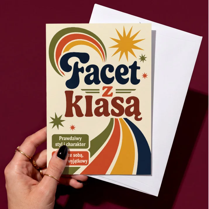Kartka z Życzeniami Dla Faceta Dla Mężczyzny: Męska Retro Energia Kartka z Życzeniami Dla Faceta Dla Mężczyzny: Męska Retro Energia