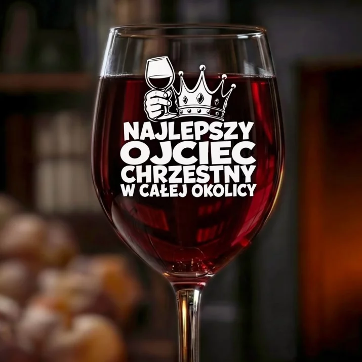 Kieliszek Do Wina Dla Ojca Chrzestnego Prezent Dla Mężczyzny: Najlepszy Ojciec Chrzestny