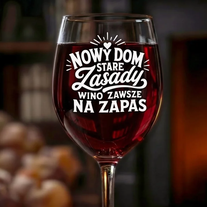 Kieliszek Do Wina Na Parapetówkę Prezent Dla Kobiety: Nowy Dom Zasady Kieliszek Do Wina Na Parapetówkę Prezent Dla Kobiety: Nowy Dom Zasady
