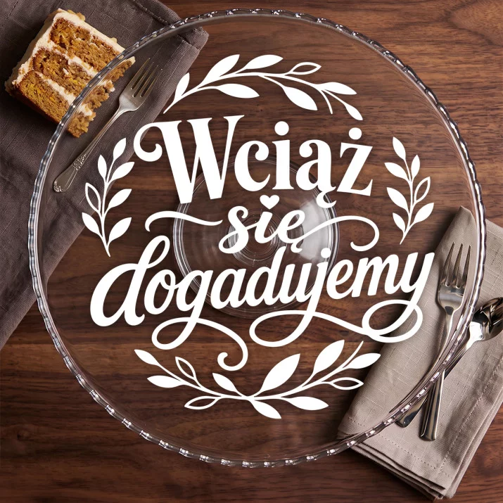 Patera Na Ciasto Na 25 Lecie Ślubu Prezent Dla Pary: Retro Botaniczna Miłość Patera Na Ciasto Na 25 Lecie Ślubu Prezent Dla Pary: Retro Botaniczna Miłość